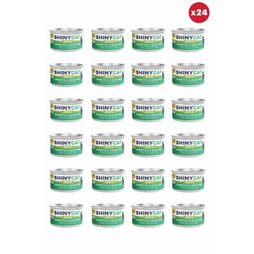 GimCat Shinycat Broth Sos İçinde Aloe Veralı Ton Balıklı 24x70 gr Kedi Konservesi