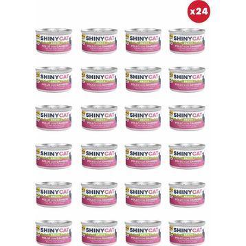 GimCat Shinycat Broth Sos İçinde Tavuklu ve Karidesli 70 gr 24 Adet Kedi Konservesi