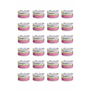 GimCat Shinycat Broth Sos İçinde Tavuklu ve Karidesli 70 gr 24 Adet Kedi Konservesi