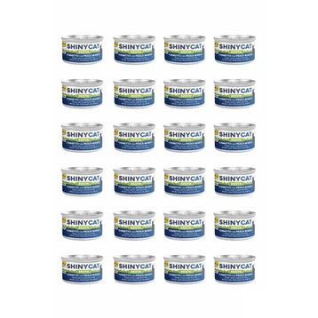 GimCat Shinycat Broth Sos İçinde Ton ve Beyaz Balıklı 24x70 gr Yetişkin Kedi Konservesi