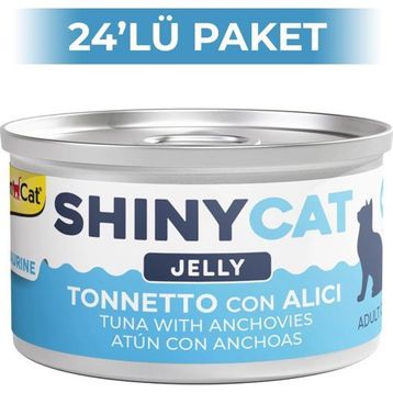 GimCat Shinycat Jöle İçinde Ançuezli ve Ton Balıklı 70 gr 24 Adet Kedi Konservesi
