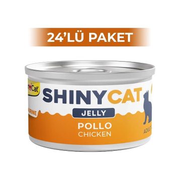 GimCat Shinycat Jöle İçinde Tavuklu 70 gr 24 Adet Kedi Konservesi