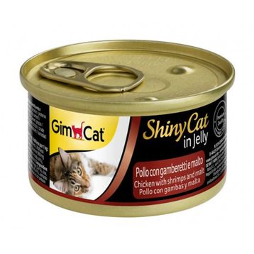GimCat ShinyCat Tavuklu Karidesli Ve Malt Özlü 70 gr Konserve Kedi Maması