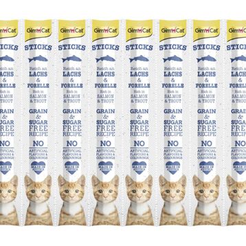 GimCat Somonlu ve Alabalıklı Tahılsız 10x5 gr Kedi Ödül Çubukları
