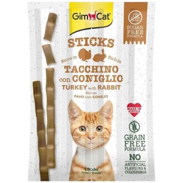 GimCat Sticks 4x5 gr Paket Hindi Etli ve Tavşanlı Tahılsız Kedi Ödülü