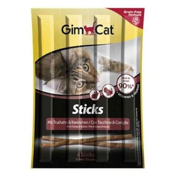 GimCat Sticks Hindili Tavşanlı Tahılsız Çubuk 20 g Kedi Ödülü