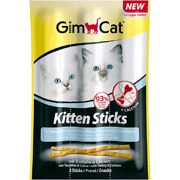 GimCat Sticks Kitten Ödül Hindili 3 Çubuk 32 gr Yavru Kedi