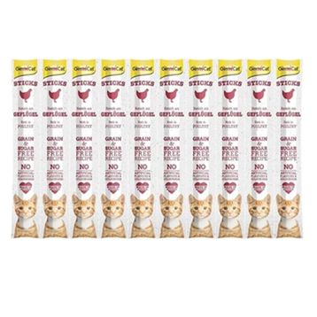 GimCat Sticks Tahılsız Kümes Hayvanlı 10'lu Kedi Ödül Çubuğu