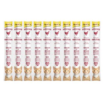 GimCat Sticks Tahılsız Tavuklu 10'lu Ödül Çubuğu