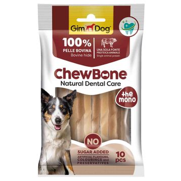 Gimdog 80 gr Rawhide Sticks Burgu Naturel Köpek Çiğneme Kemiği