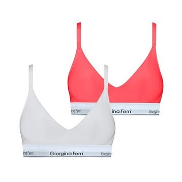 Giorgina Ferri G-201 K Kutu Elastik Bantlı Günlük Kullanıma Uygun Vatkalı 2’li Sophie Kadın Spor Bralet Sütyen