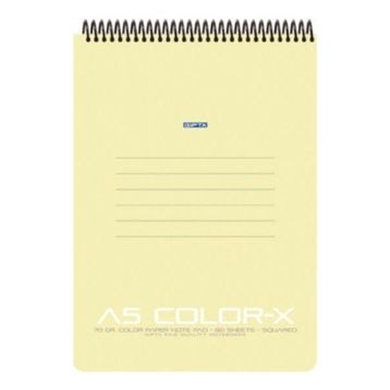 Gıpta 3-3652000-2011 A5 Color-X Spiralli Plastik Kapak 80 Yaprak Çizgili Bloknot