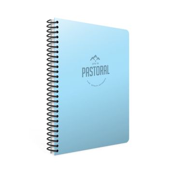 Gıpta 3250 Pastoral 17x24 60 Yaprak Plastik Kapak Spiralli Kareli Mavi Defter