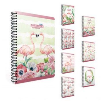 Gıpta 4173 Flamingo Spiralli Karton Kapak 17x24 cm 100 Yaprak Çizgili Defter
