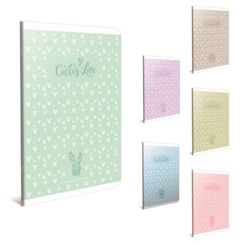 Gıpta A4 60 Yaprak Cactus Love Tel Dikişli Plastik Kapak Kareli Defter