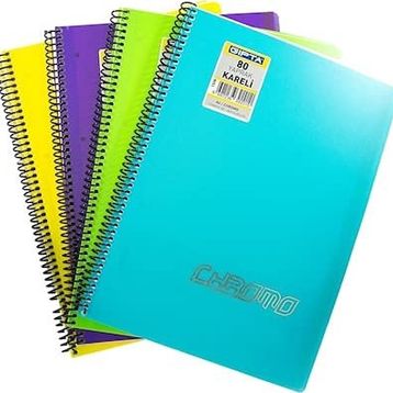 Gıpta A4 80 Yaprak Çizgili Chromo Plus Spiralli Plastik Kapak Defter