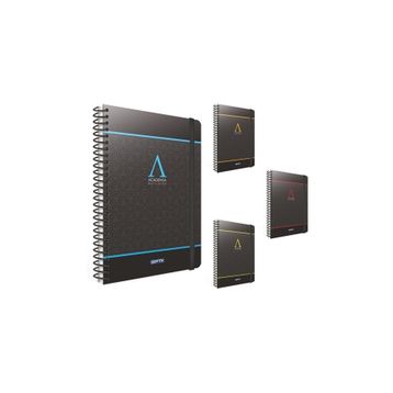 Gıpta Academia Spiralli Siyah Mavi Sert Kapak 120 Yaprak 17x24 Kareli Defter