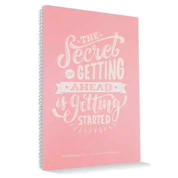 Gıpta Clever Notes Pembe Spiralli Plastik Kapak 80 Yaprak A4 Kareli Defter