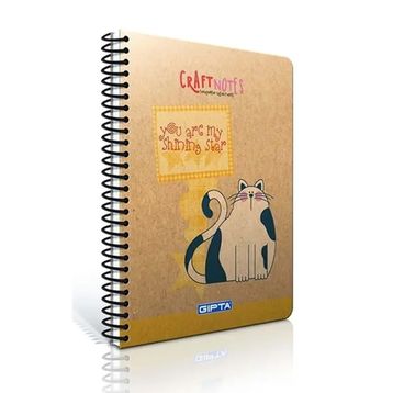 Gıpta Craft Notes Spiral A6 100 Yaprak Kareli Sert Kapaklı Defter