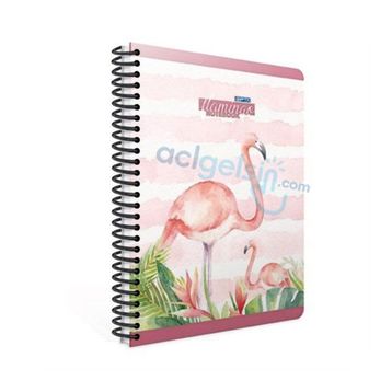 Gıpta Flamingo 17x24 cm 100 Yaprak Kareli 3'lü Sert Kapak Spiralli Defter