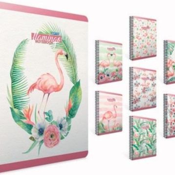 Gıpta Flamingo 17x24 cm 100 Yaprak Kareli 3'lü Sert Kapak Spiralli Defter