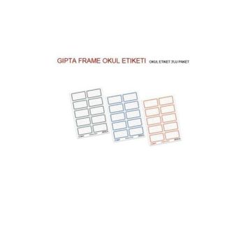 Gıpta Frame Kırmızı 3 Yaprak Okul Etiketi