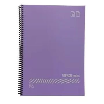 Gıpta Fresco A4 Plastik Kapak 60 Yaprak Kareli Spiralli Mor Defter