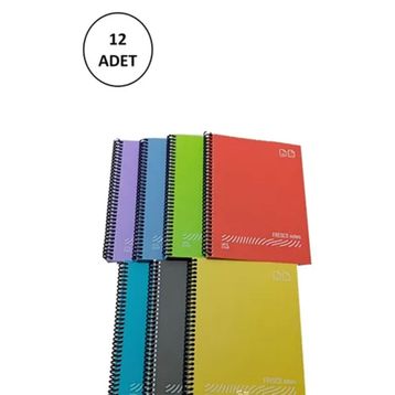 Gıpta GP.3-4899000-2011 Fresco Spiralli Plastik Kapak A4 80 Yaprak Çizgili Defter