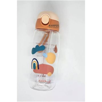 Gıpta K7552 Cool-J Pembe Kahverengi Medium 600 ml Soft Kilitli Tritan Matara