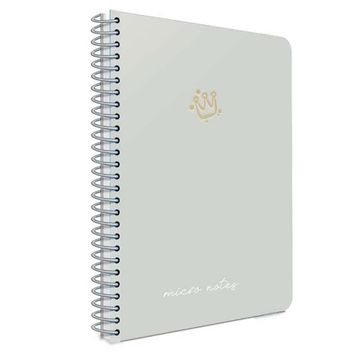 Gıpta Micro Notes Pastel Gri Sert Kapak 100 Yaprak Kareli Spiralli Defter