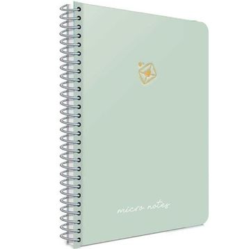 Gıpta Micro Notes Pastel Yeşil Sert Kapak 100 Yaprak 17x24 cm Çizgili Spiralli Defter