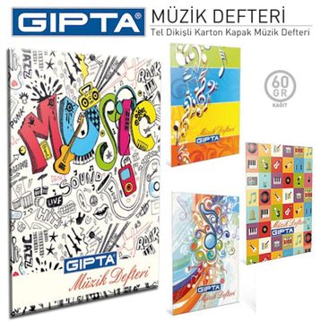 Gıpta Müzik 17x24 40 Yaprak Tel Dikişli Karton Kapaklı Müzik Defteri