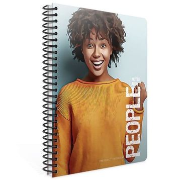 Gıpta People Spiralli Açık Mavi Sert Kapak 120 Yaprak 17*24 Çizgili Defter