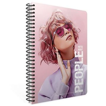 Gıpta People Spiralli Pembe Sert Kapak 120 Yaprak 17*24 Çizgili Defter