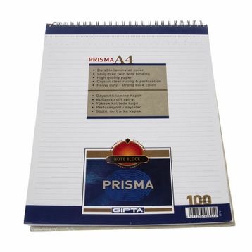 Gıpta Prisma Spiralli A4 100 Yaprak Bloknot
