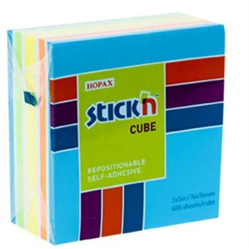 Gıpta Stickn 76x76 mm Küp Blok 5 Np Mix-B Renk 400 Yaprak Not Defteri