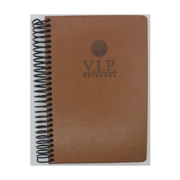Gıpta V.İ.P. Spiralli Taba Deri Kapak 140 Yaprak 17*24 Kareli Defter