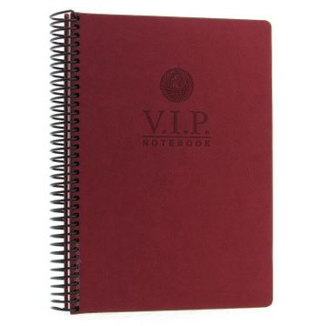 Gıpta Vip Bordo Sert Kapak 140 Yaprak 17x24 cm Kareli Spiralli Defter