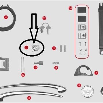 Givi Z389 E21 Çanta Kilit Mekanizması Tutucu Sac