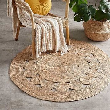 Giz Home 120x120 cm Bolero Jut Örgü Halı
