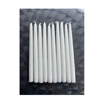 Gizemli Home 10'lu Set Beyaz Şamdan Mumu