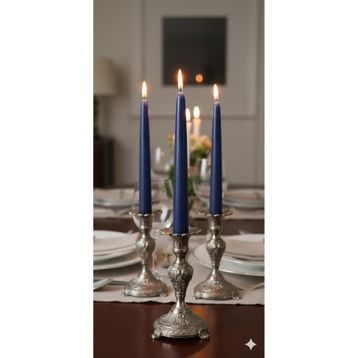 Gizemli Home 3'lü Lacivert Şamdan Mumu