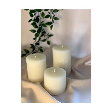 Gizemli Home 3'lü Set Çap: 6,5 Krem Çökertme Silindir Mum