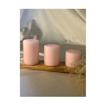 Gizemli Home 3'lü Set Çap: 6,5 Pembe Silindir Mum