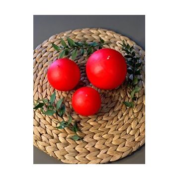 Gizemli Home 3'lü Set Top Kırmızı Mum