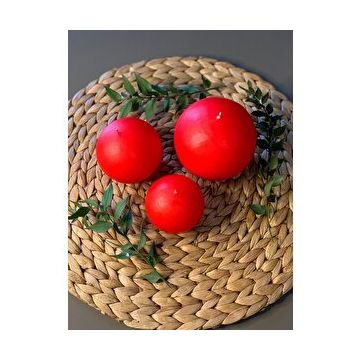 Gizemli Home 3'lü Set Top Kırmızı Mum