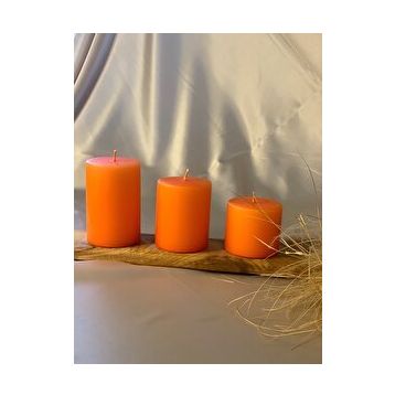 Gizemli Home 3'lü Set Turuncu Çap: 6,5 Silindir Mum