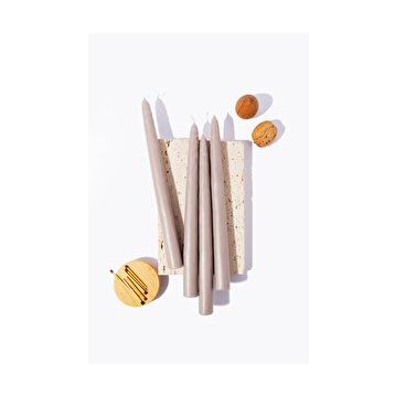 Gizemli Home 4'lü Set Açık Vizon Şamdan Mumu