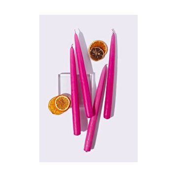 Gizemli Home 4'lü Set Fuşya Şamdan Mumu
