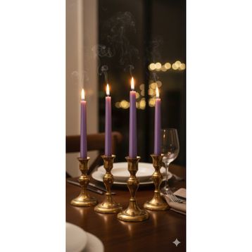 Gizemli Home GZMH-98625 4'lü Rose Gold Metalik Şamdan Mumu